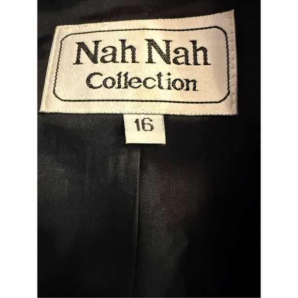 Nah Nah Collection 2Pcs Cocktail Occasion Suit Sz. 16 Black Rhinestones - Picture 7 of 7